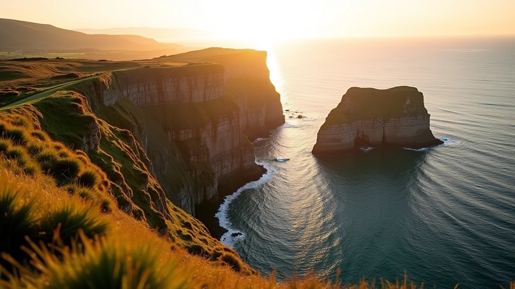 Stunning Donegal coastal cliffs and walking paths overlooking the sea